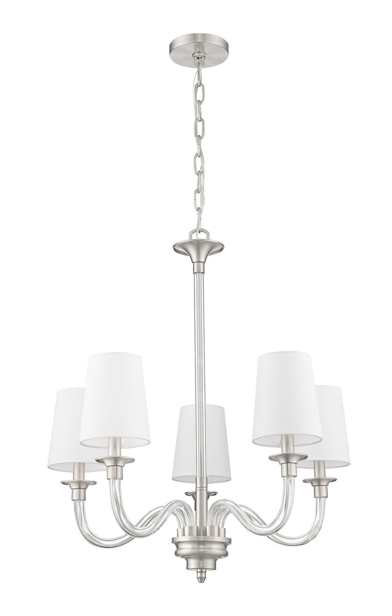 Z-Lite 1950-5BN Five Light Chandelier, Brushed Nickel