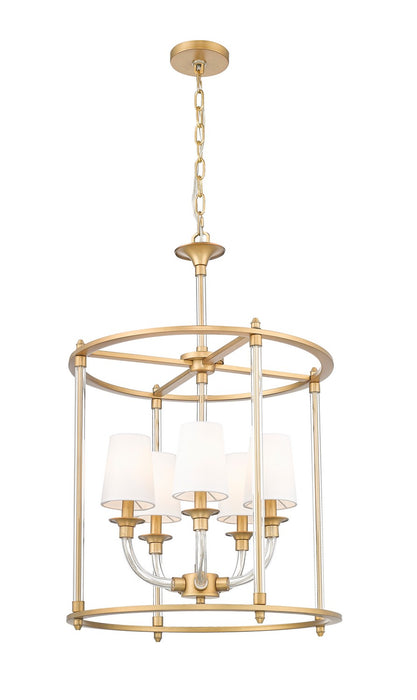 Z-Lite 1950-5C-RB Five Light Chandelier, Rubbed Brass