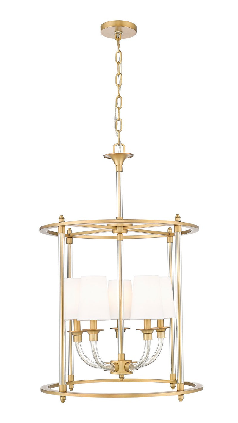 Z-Lite 1950-5C-RB Five Light Chandelier, Rubbed Brass