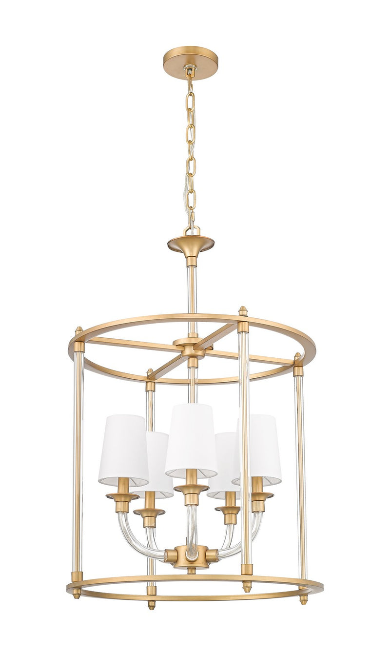 Z-Lite 1950-5C-RB Five Light Chandelier, Rubbed Brass
