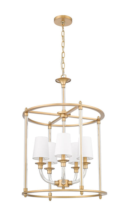 Z-Lite 1950-5C-RB Five Light Chandelier, Rubbed Brass