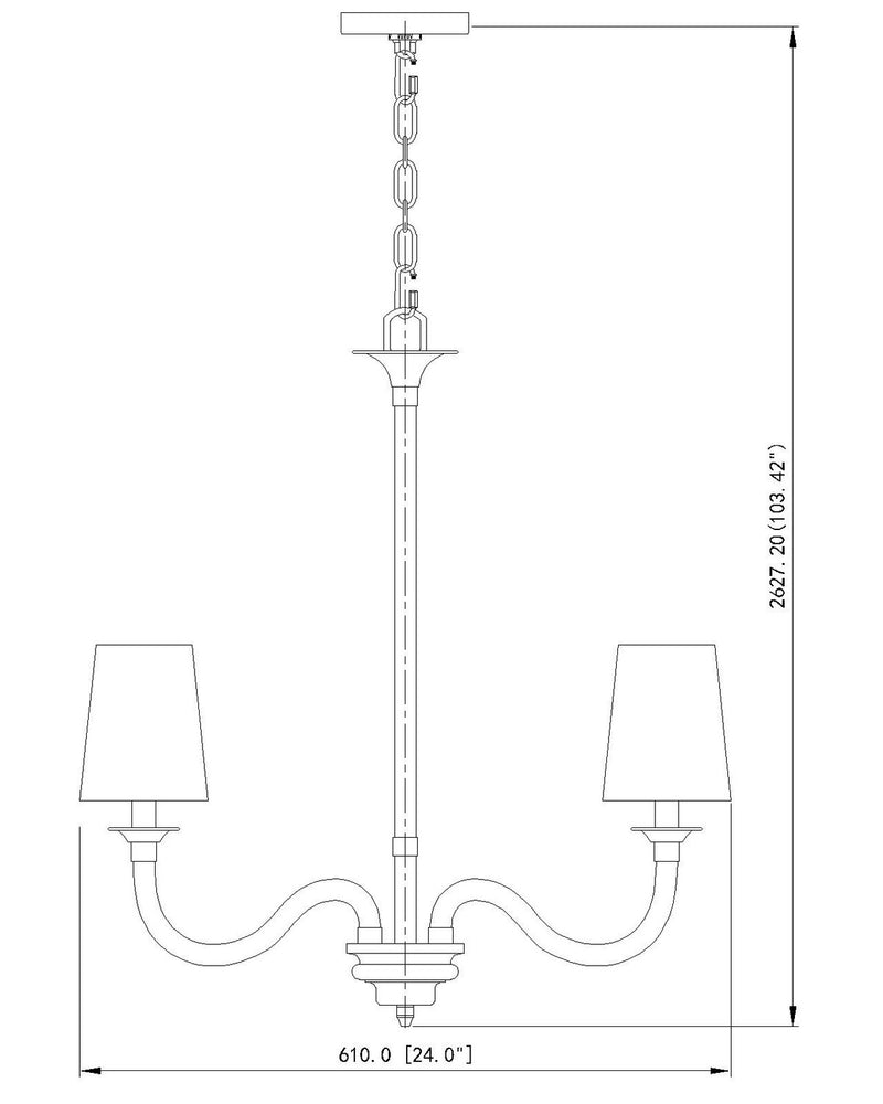 Z-Lite 1950-5RB Five Light Chandelier, Rubbed Brass