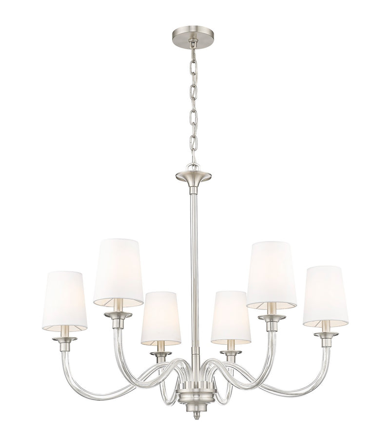 Z-Lite 1950-6BN Six Light Chandelier, Brushed Nickel