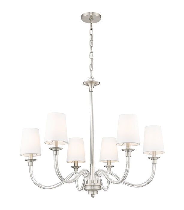 Z-Lite 1950-6BN Six Light Chandelier, Brushed Nickel