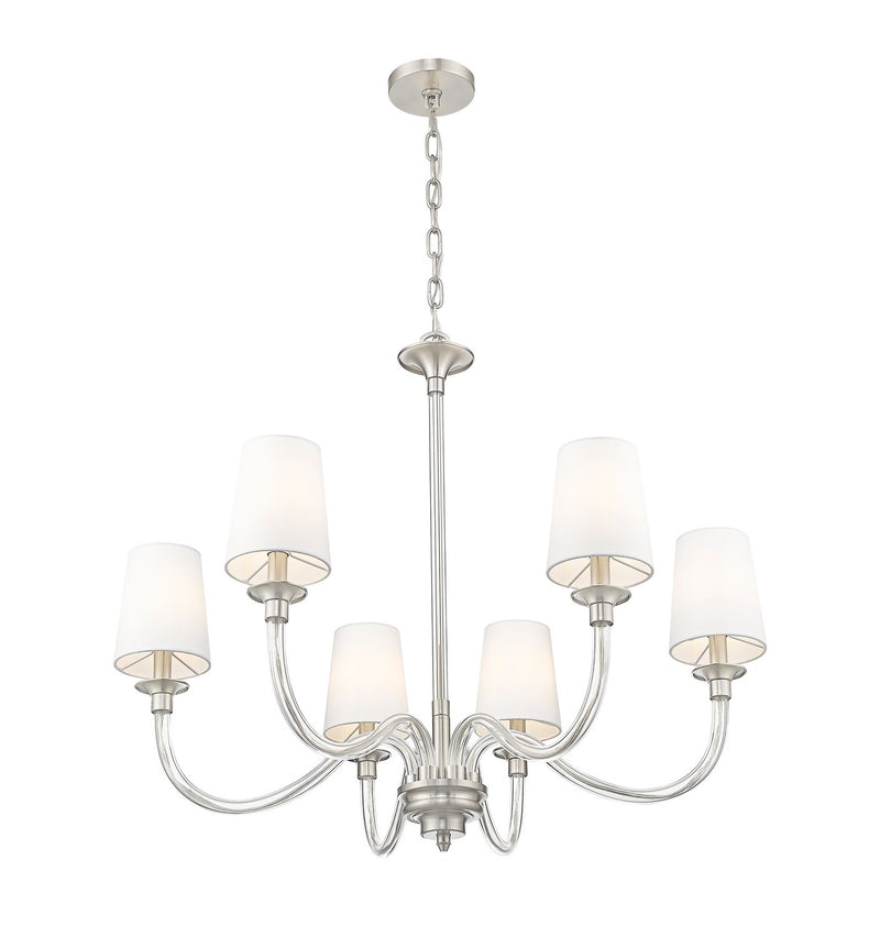 Z-Lite 1950-6BN Six Light Chandelier, Brushed Nickel