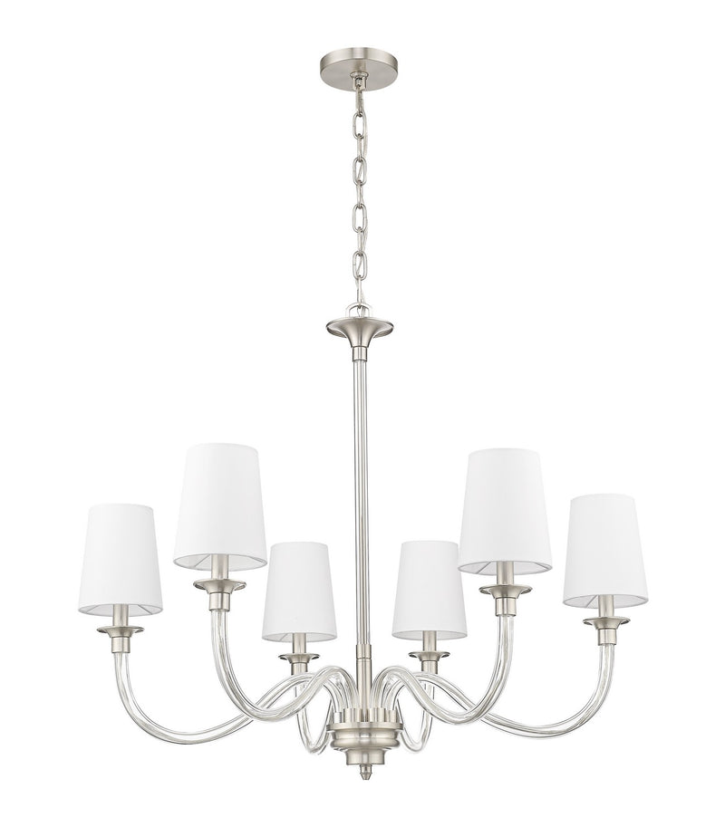 Z-Lite 1950-6BN Six Light Chandelier, Brushed Nickel