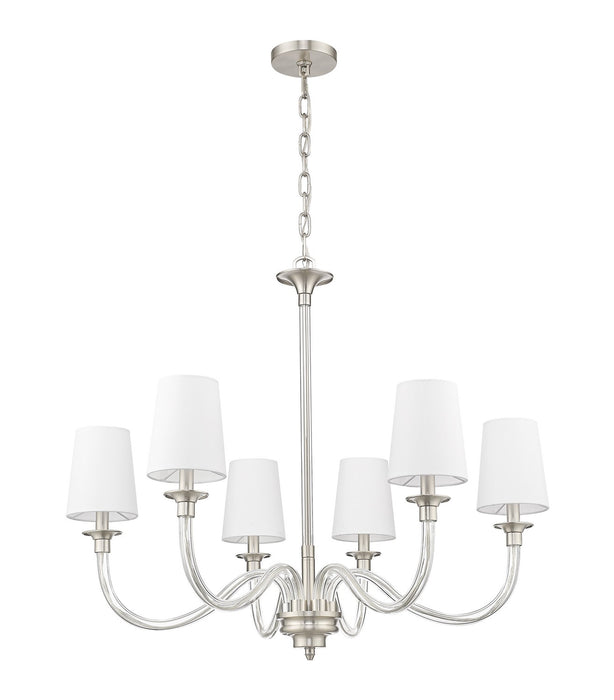Z-Lite 1950-6BN Six Light Chandelier, Brushed Nickel
