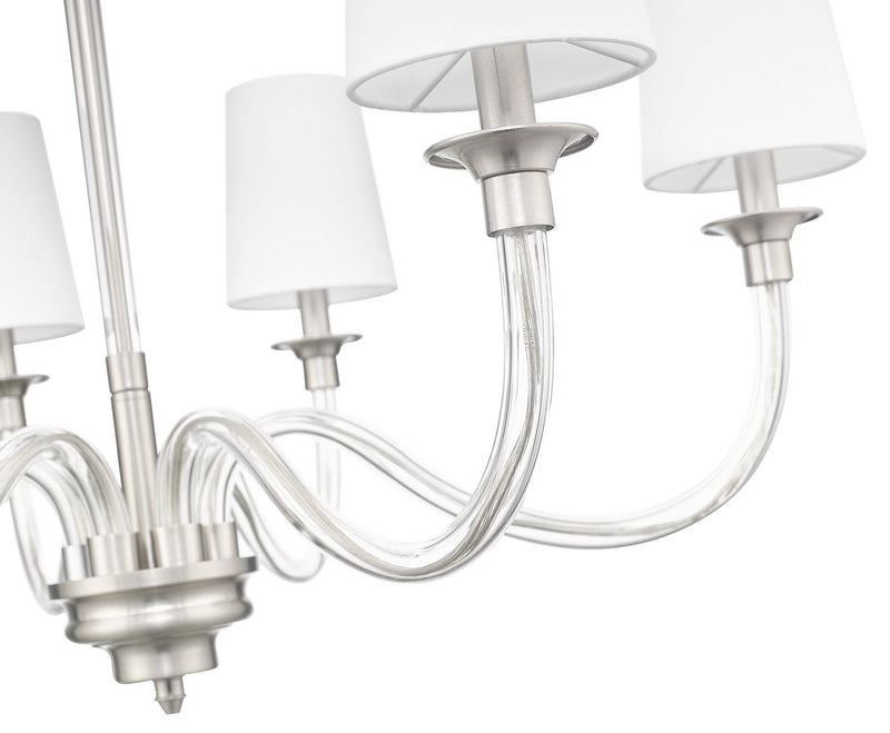Z-Lite 1950-6BN Six Light Chandelier, Brushed Nickel