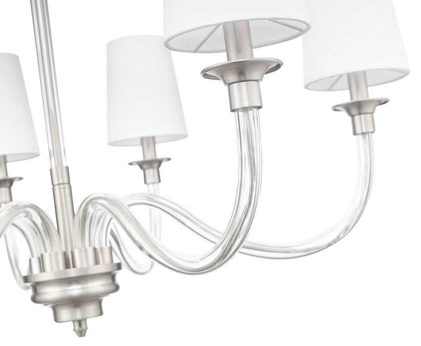 Z-Lite 1950-6BN Six Light Chandelier, Brushed Nickel
