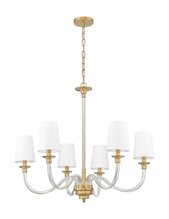Z-Lite 1950-6RB Six Light Chandelier, Rubbed Brass