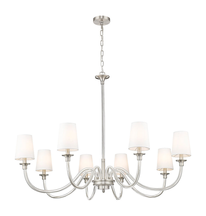 Z-Lite 1950-8BN Eight Light Chandelier, Brushed Nickel