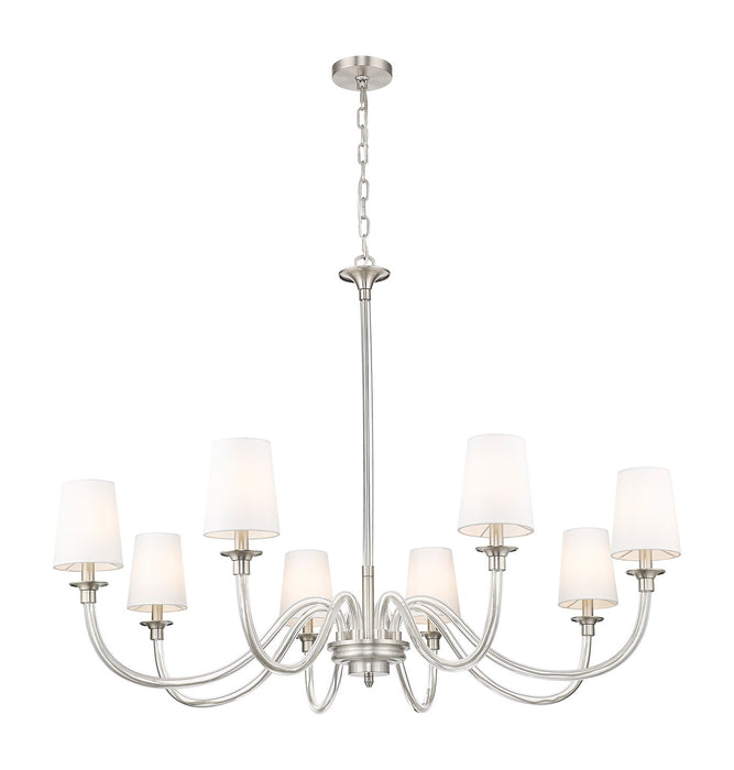 Z-Lite 1950-8BN Eight Light Chandelier, Brushed Nickel
