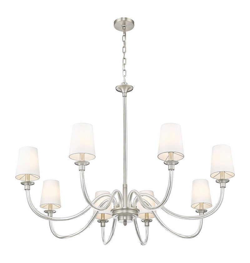 Z-Lite 1950-8BN Eight Light Chandelier, Brushed Nickel