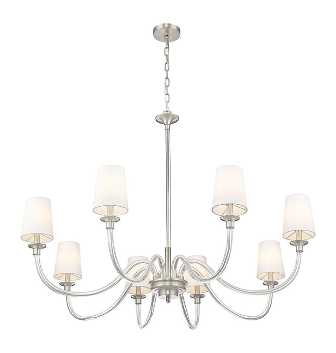 Z-Lite 1950-8BN Eight Light Chandelier, Brushed Nickel