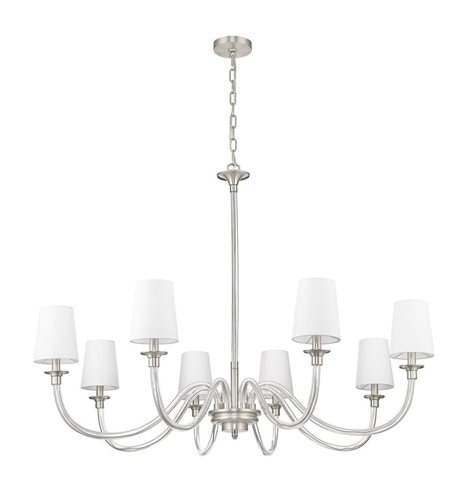Z-Lite 1950-8BN Eight Light Chandelier, Brushed Nickel