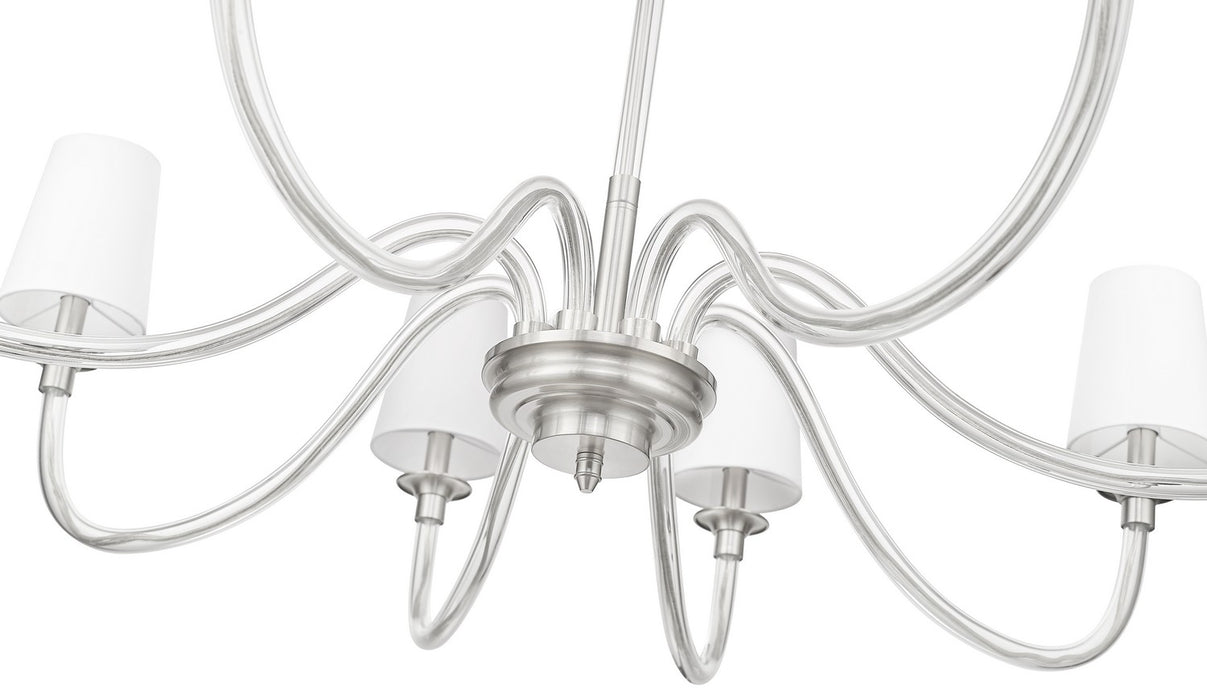 Z-Lite 1950-8BN Eight Light Chandelier, Brushed Nickel