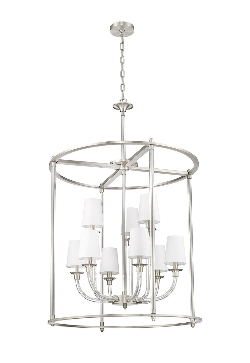 Z-Lite 1950-9C-BN Nine Light Chandelier, Brushed Nickel