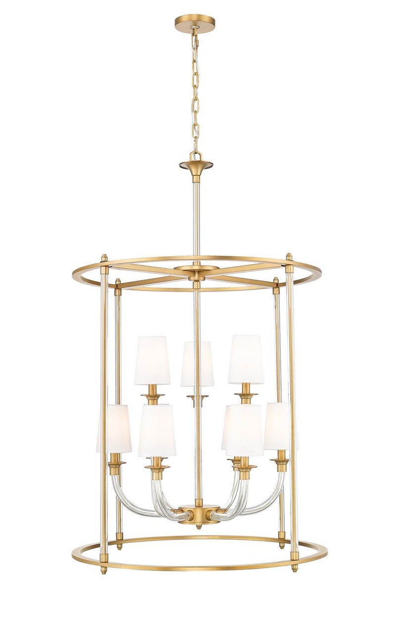 Z-Lite 1950-9C-RB Nine Light Chandelier, Rubbed Brass