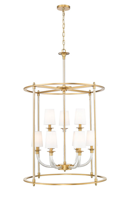 Z-Lite 1950-9C-RB Nine Light Chandelier, Rubbed Brass