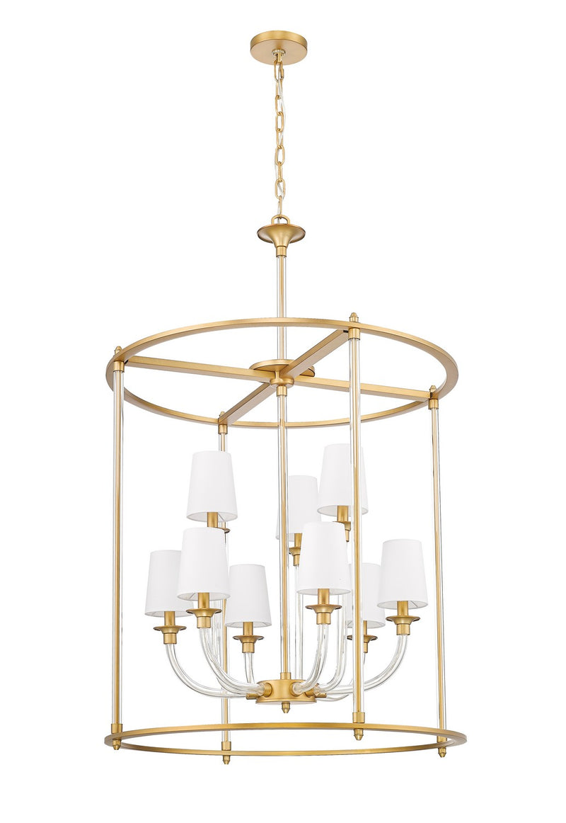 Z-Lite 1950-9C-RB Nine Light Chandelier, Rubbed Brass