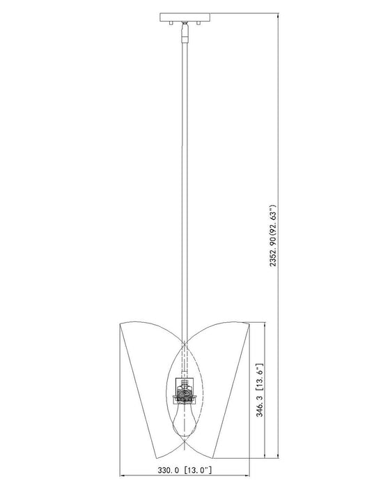 Z-Lite 1951P11-MB One Light Pendant, Matte Black