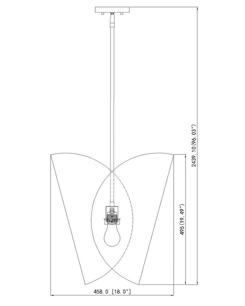Z-Lite 1951P18-MB One Light Pendant, Matte Black
