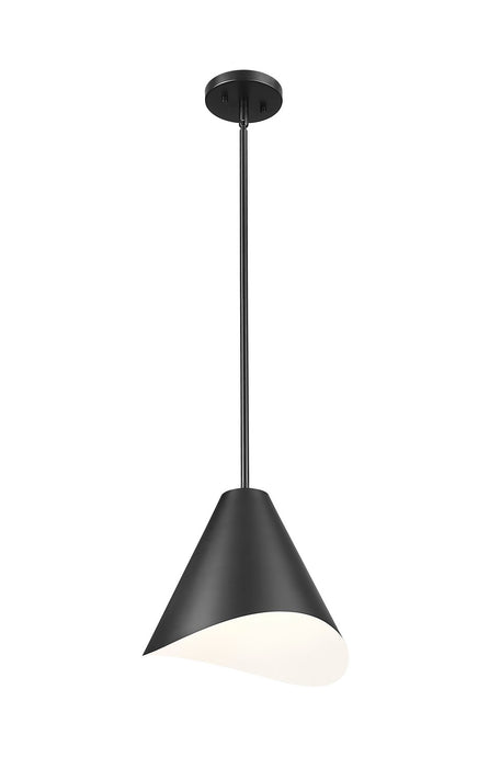 Z-Lite 1952P12-MB One Light Pendant, Matte Black