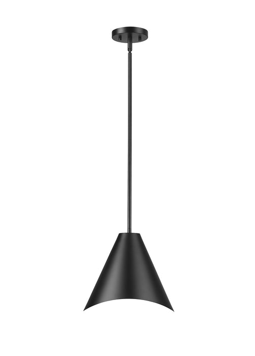 Z-Lite 1952P12-MB One Light Pendant, Matte Black
