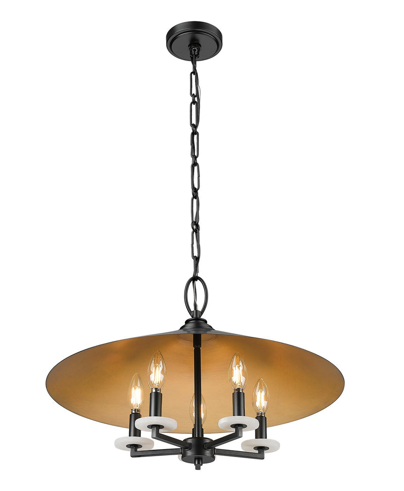 Z-Lite 1953-22MB Five Light Pendant, Matte Black