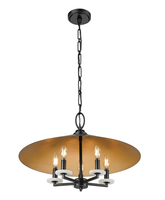 Z-Lite 1953-22MB Five Light Pendant, Matte Black