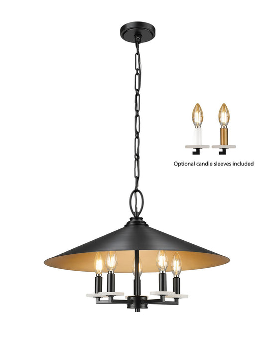 Z-Lite 1953-22MB Five Light Pendant, Matte Black