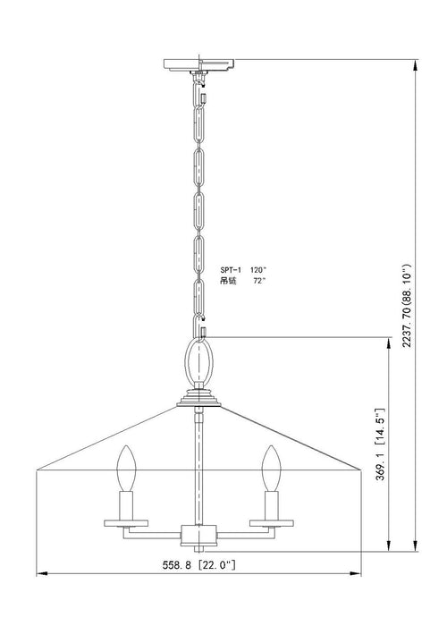 Z-Lite 1953-22MB Five Light Pendant, Matte Black