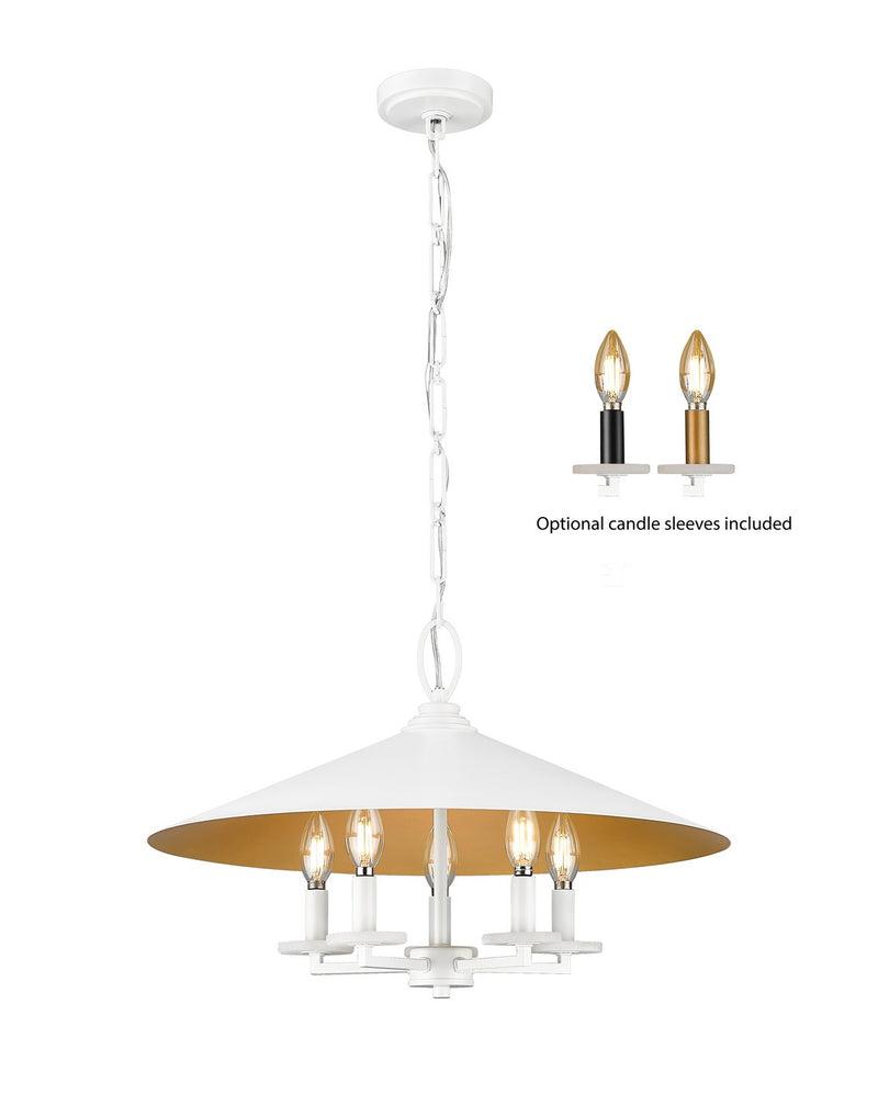 Z-Lite 1953-22MW Five Light Pendant, Matte White
