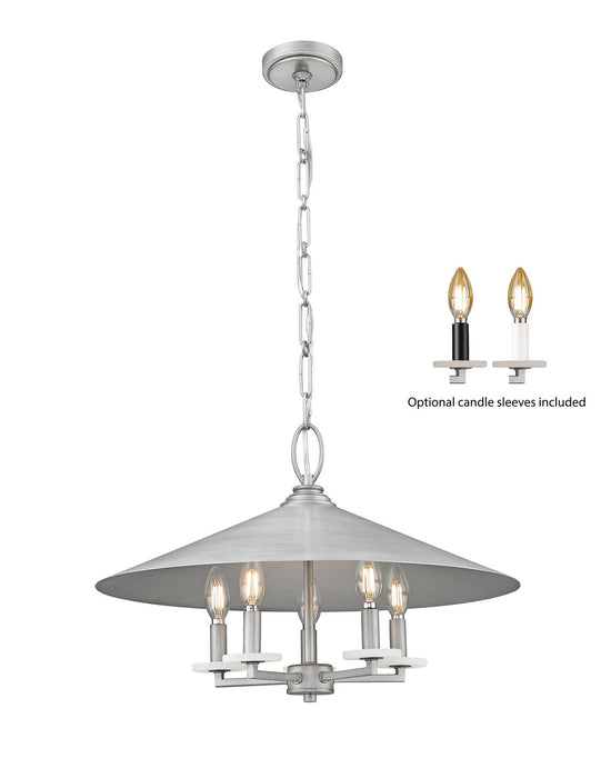Z-Lite 1953-22SPT Five Light Pendant, Signature Pewter