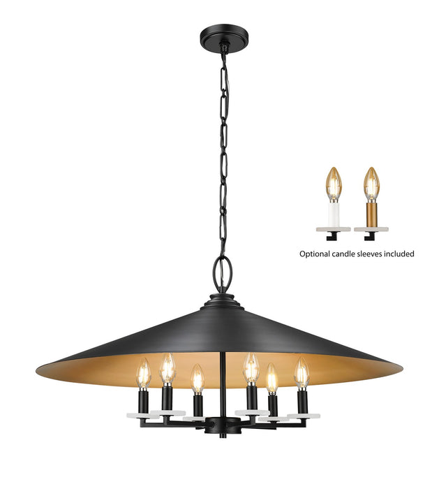Z-Lite 1953-32MB Six Light Pendant, Matte Black