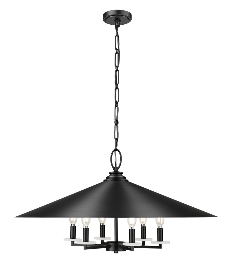 Z-Lite 1953-32MB Six Light Pendant, Matte Black