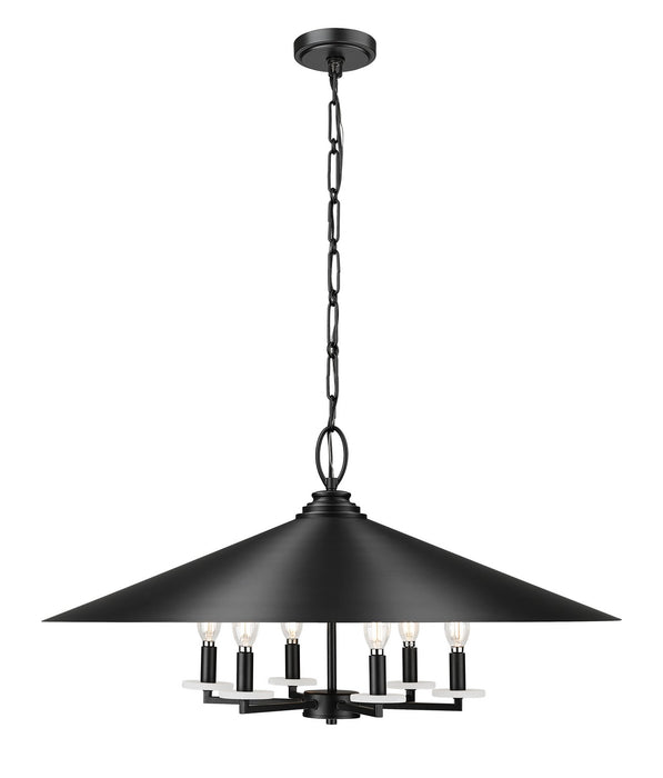 Z-Lite 1953-32MB Six Light Pendant, Matte Black