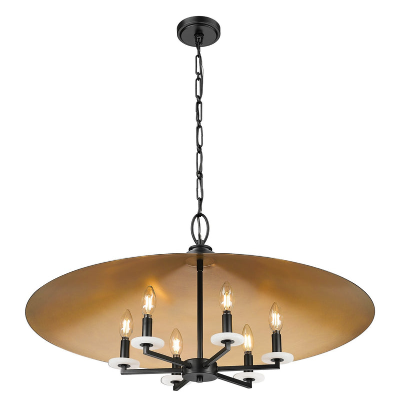 Z-Lite 1953-32MB Six Light Pendant, Matte Black