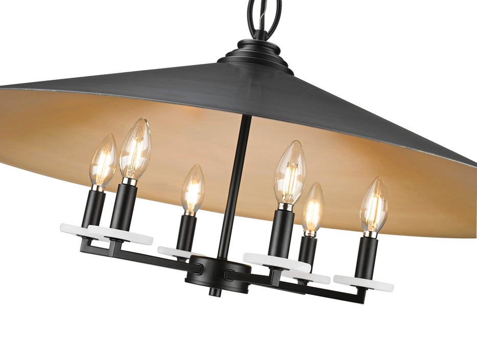 Z-Lite 1953-32MB Six Light Pendant, Matte Black