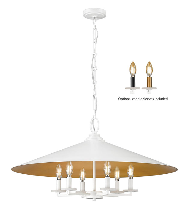 Z-Lite 1953-32MW Six Light Pendant, Matte White