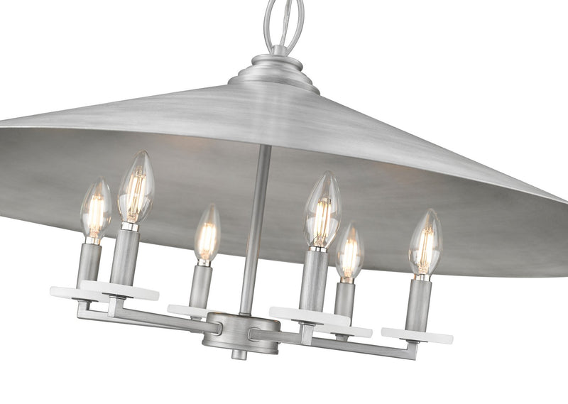 Z-Lite 1953-32SPT Six Light Pendant, Signature Pewter