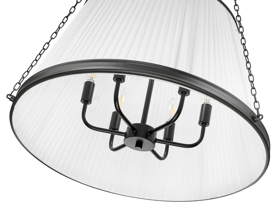 Z-Lite 1954P24-MB Six Light Pendant, Matte Black