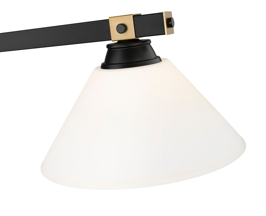 Z-Lite 1955-3MB-RB-AMO14 Three Light Billiard, Matte Black + Rubbed Brass