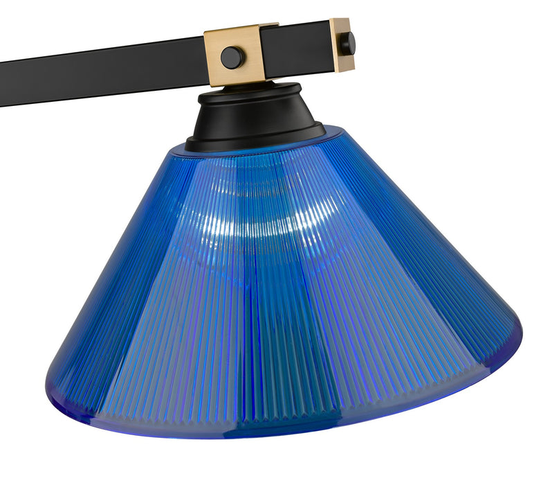 Z-Lite 1955-3MB-RB-ARDB Three Light Billiard, Matte Black + Rubbed Brass