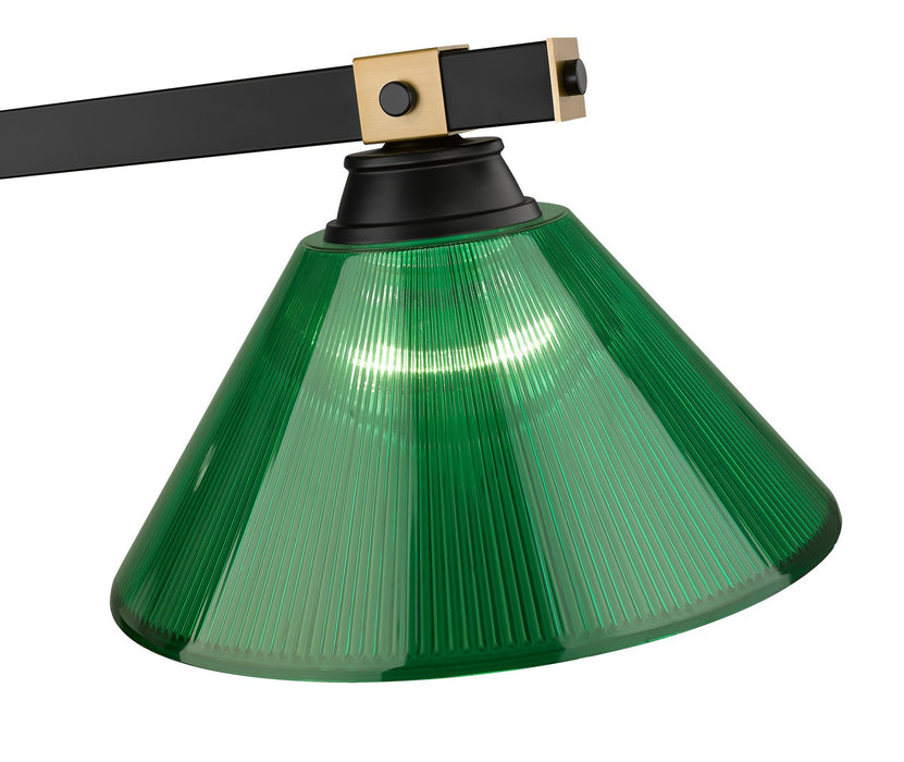 Z-Lite 1955-3MB-RB-ARG Three Light Billiard, Matte Black + Rubbed Brass