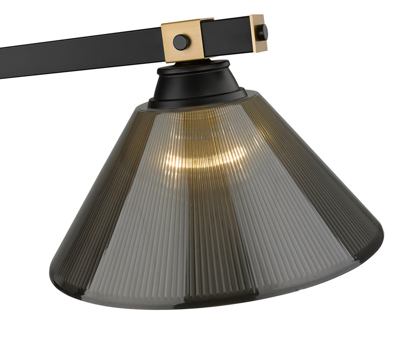 Z-Lite 1955-3MB-RB-ARS Three Light Billiard, Matte Black + Rubbed Brass