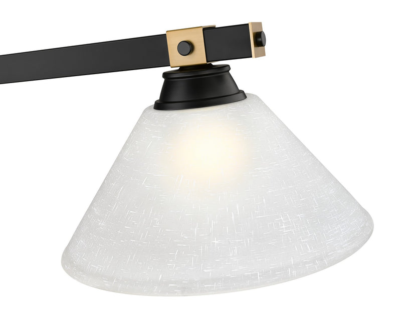 Z-Lite 1955-3MB-RB-AWL14 Three Light Billiard, Matte Black + Rubbed Brass