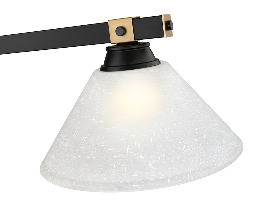 Z-Lite 1955-3MB-RB-AWL14 Three Light Billiard, Matte Black + Rubbed Brass