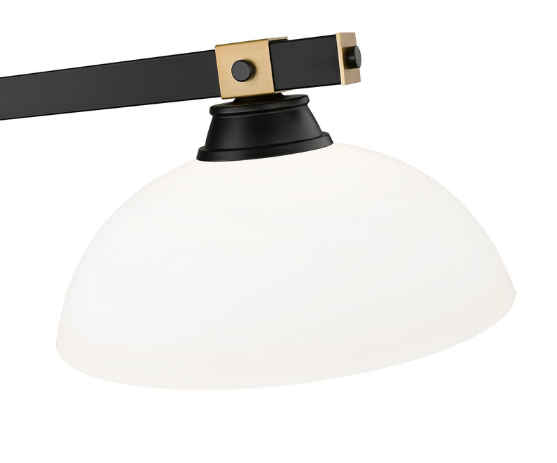 Z-Lite 1955-3MB-RB-DMO14 Three Light Billiard, Matte Black + Rubbed Brass