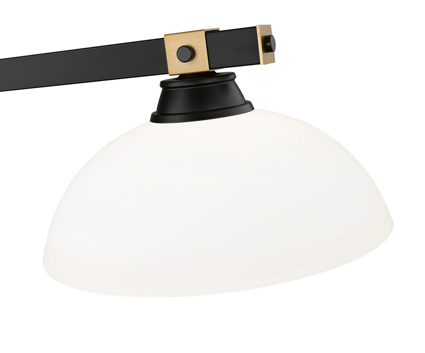 Z-Lite 1955-3MB-RB-DMO14 Three Light Billiard, Matte Black + Rubbed Brass